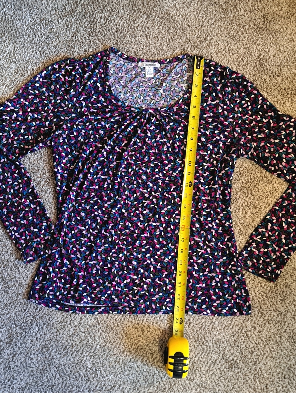 Hampshire Studio Multicolor Geometric Long Sleeve Top Women's Size Medium - Picture 4 of 6